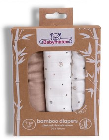 Babymatex Scutece din bambus Steluțe, 70 x 70 cm, set de 3 bucăți