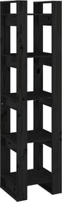 vidaXL Bibliotecă/Separator cameră negru 41x35x160 cm lemn masiv pin