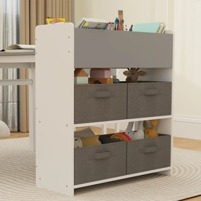 AIYAPLAY Mobilier pentru Copii 3-8 Ani cu 2 Scaune și Masă Gri și Alb | Aosom Romania