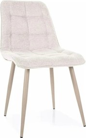 Scaun CHIC, bej deschis - Brego 22, stofa clasica/metal, 50x58x88 cm