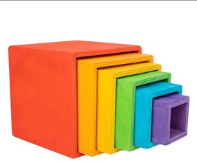 Jucărie din lemn Montessori cutie curcubeu