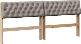 vidaXL Tăblie tapițată Gri taupe 180 cm Lemn de pin masiv
