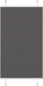 vidaXL Jaluzea plisată negru 75x100cm Lățime țesătură 74,4 cm poliester