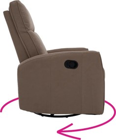 Fotoliu rotativ de relaxare, gri-maroniu taupe, MEKENZI