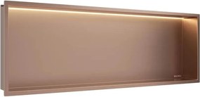 Raft incastrat dreptunghiular Balneo Wall-Box One LED cu rama 90x30x10 cm cupru lucios