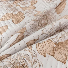 Cuvertura de pat PETALIS crem / maro Dimensiune: 170 x 210 cm