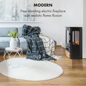 Klarstein Bormio Panorama, șemineu electric, 1000/2000 W, termostat, negru