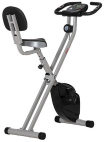 HOMCOM Biciclet Fitness Pliabilă cu 5 Poziții Reglabile și 8 Nivele de Rezistență Magnetică, 43x97x109 cm, Gri | Aosom Romania