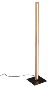 Lampadar negru/în culoare naturală LED (înălțime 115 cm) Bellari – Trio