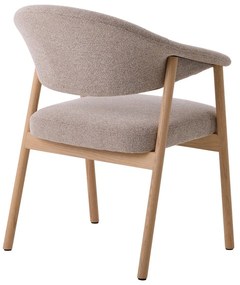 Set de scaune de sufragerie bej cu cotiere 2 buc. din lemn de stejar Elk – Unique Furniture