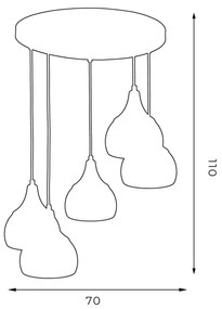 Lustră pe cablu AKTAN 5xE27/60W/230V neagră rotundă