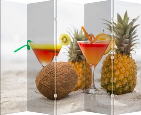Paravan - Ananas și pahare pe plajă (210x170 cm)
