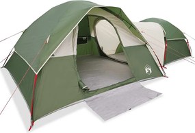 vidaXL Cort de camping pentru 5 persoane, verde, impermeabil
