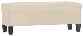 349469 vidaXL Bancă, crem, 100x35x41 cm, țesătură microfibră