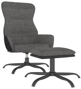 3097458 vidaXL Scaun de relaxare cu taburet, gri deschis, material textil