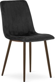 Scaun Bucatarie/Dining Gabe ,Finisaj Lemn Culoare Nuc, Catifea Neagra