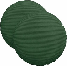 vidaXL Perne de Șezut 2 pcs Verde închis Ø 40 cm Țesătură din corduroy