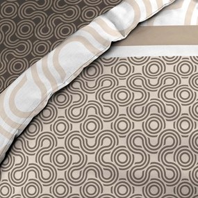 Lenjerie de pat maro din bumbac pentru pat dublu, extinsă cu cearceaf inclus, cu 6 piese 240x220 cm Pacha – douceur d'intérieur