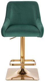 HR920KW Scaun Verde din Catifea cu Bază Aurie