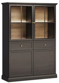 Vitrină Emolio 118 cm cu iluminare LED - grafit