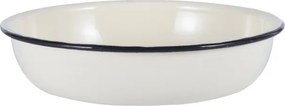 Castron emailat Rosberg R51222OR20, 20 x 4,5 cm, Margine rotunjita, Alb