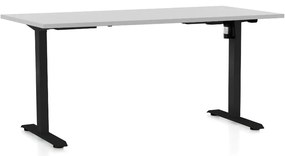 Masa inaltime reglabila OfficeTech A, 160 x 80 cm, bază neagră, gri deschis