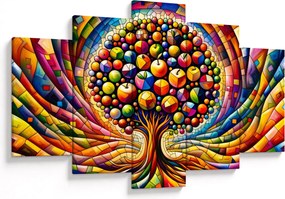 Tablou – Arbore colorat cu mere (150x105 cm)