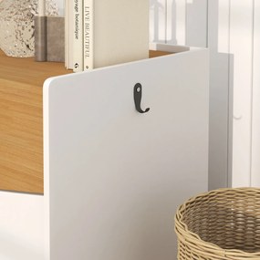 PawHut Cutie de pisici, extensibilă, design de dulap, sertar nisip, 78x50x51cm, Stejar/Alb | Aosom Romania