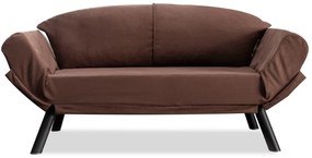 Canapea extensibila Genzo, Futon, 2 locuri, 177x81x87 cm, metal, maro