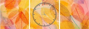 Tablou - Fundal frunze de toamnă (cu ceas) (90x30 cm)