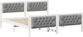 vidaXL Cadru de pat Gri deschis 160 x 200 cm Lemn de pin masiv