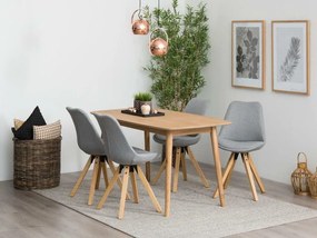 Set de mese Oakland 67276x80x150cm, Numărul de locuri: 4, Unghiular, Stil: Scandinav, Lemn: Cauciuc, Stejar