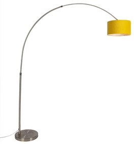 Lampă cu arc din oțel cu abajur galben 35/35/20 - XXL