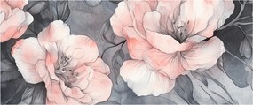 Tablou - Schiță de flori (120x50 cm)