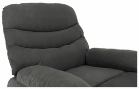 Fotoliu reglabil masaj, material textil catifea gri, LAMBERT