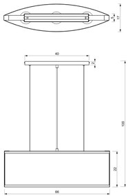 Lustră pe cablu KAGA 3xE27/60W/230V neagră/aurie