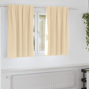vidaXL Perdele cu perdele 2 pcs Crem 140 x 140 cm Poliester