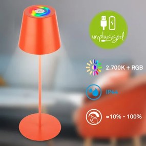 Briloner 7510012-LED RGB dimabilă lampă de masă CALIDA 2,5W/5V IP44 1200mAh portocalie