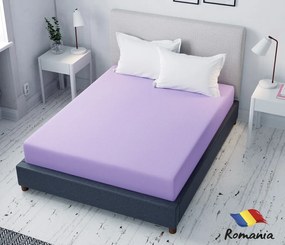Cearceaf de pat lila cu elastic Evostar bumbac100% ranforce /90x200 cm dimensiune standard