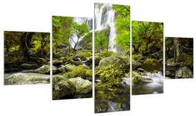 Tablou cu peisaj de pădure cu râu (125x70 cm), în 40 de alte dimensiuni noi