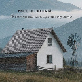 Outsunny Lot de 12 panouri din oțel galvanizat Rezistente la Intemperii, gri deschis, dim. unui panou 129L x 45l cm | Aosom Romania