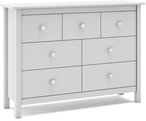 Comodă pentru copii albă joasă din lemn de pin 110x80 cm Max – Marckeric