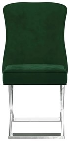 Scaun sufragerie verde inchis 53x52x98 cm catifea  otel inox. 1, Verde