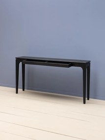 Consolă din lemn de mango, negru, finisaj satinat, 140.5×28×71 cm, „Upsilon"