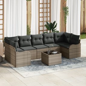 vidaXL Set de canapele pentru grădină 8 pcs Gri 55 x 55 x 37 cm