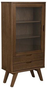 Vitrină maro cu aspect de lemn de stejar 72x145x36 cm A-Line – Actona