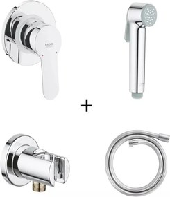 Set dus igiena intima Grohe Trigger Spray, cu baterie incastrata si furtun, crom - 129188