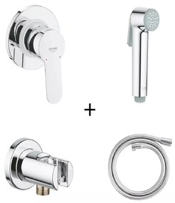 Set dus igiena intima Grohe Trigger Spray, cu baterie incastrata si furtun, crom - 125072