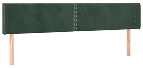 3118685 vidaXL Tăblie de pat cu aripioare verde închis 163x16x78/88 cm catifea