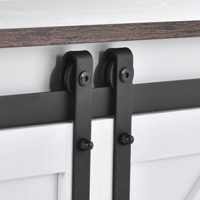 Mobilier TV stil Country Modern, Alb+Maro | Aosom Romania